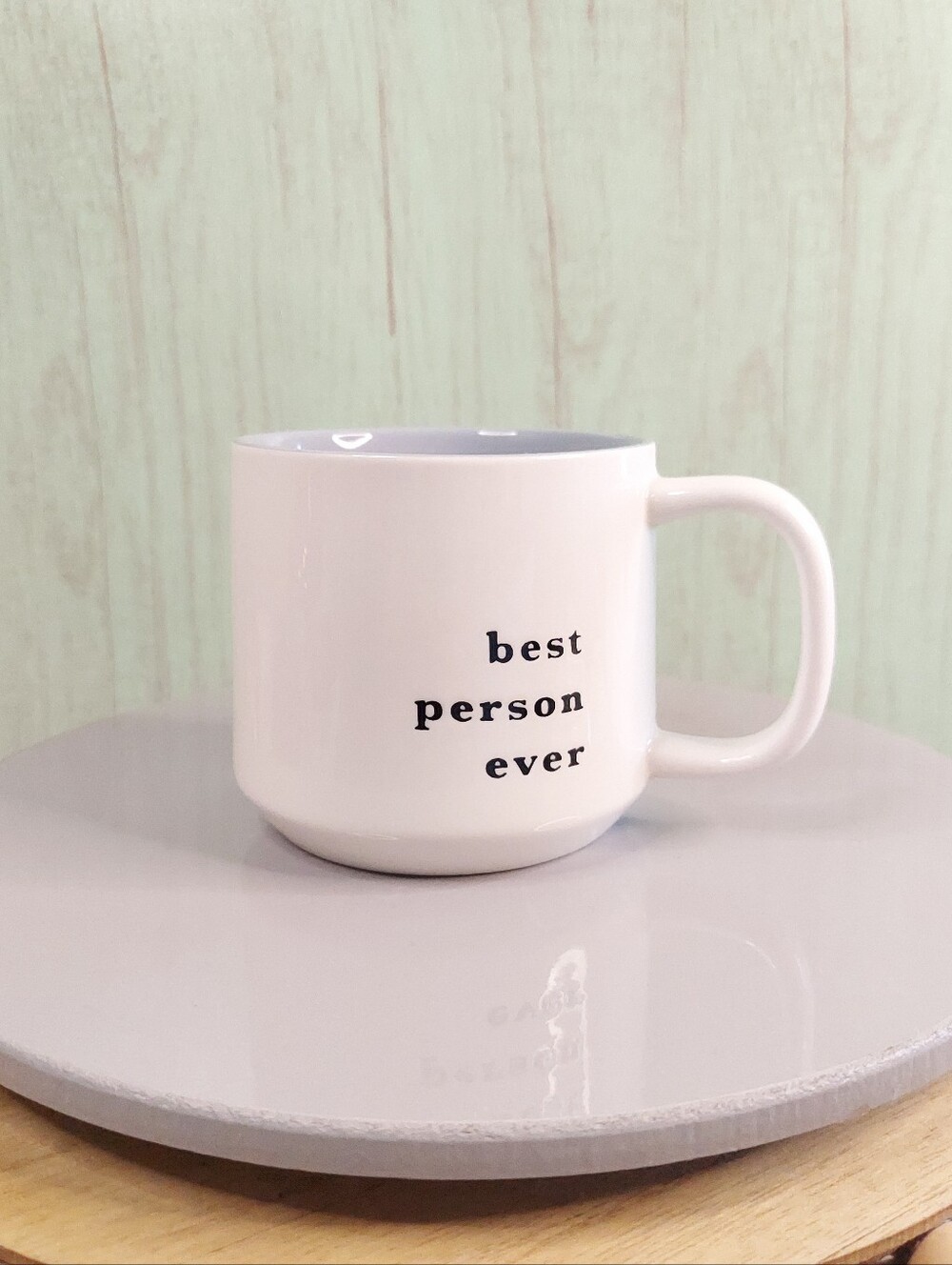 Target Threshold "best person ever" 2021 Stoneware Mug- Light Blue Interior